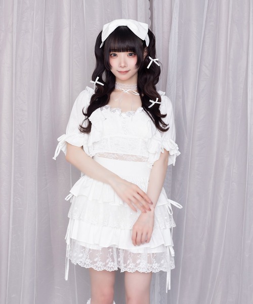 Whinny(ホワイニー)の「Whinny/超絶きゅんきゅんデートっち♪(キャミソール・レディース・ブラック/ホワイト・FREE)」の3枚目の写真