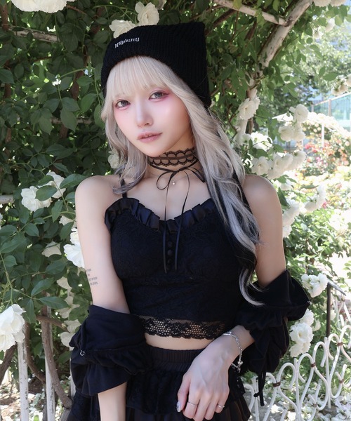 Whinny(ホワイニー)の「Whinny/超絶きゅんきゅんデートっち♪(キャミソール・レディース・ブラック/ホワイト・FREE)」の6枚目の写真