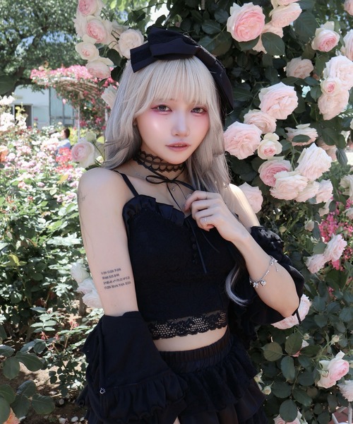 Whinny(ホワイニー)の「Whinny/超絶きゅんきゅんデートっち♪(キャミソール・レディース・ブラック/ホワイト・FREE)」の7枚目の写真
