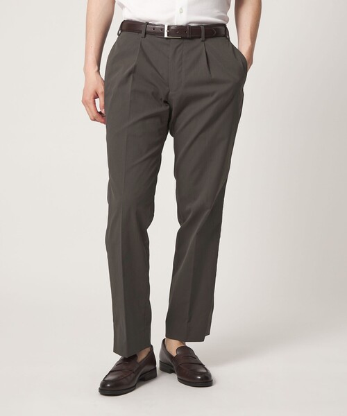 A DAY IN THE LIFE UNITED ARROWS（アデイインザライフユナイテッドアローズ）の「クールマックス ドライオックスフォード 1プリーツ テーパード スラックス＜A DAY IN THE LIFE＞（スラックス・メンズ・ダークブラウン/ホワイト/ライトグレー・S/L/XL/M）」の3枚目の写真