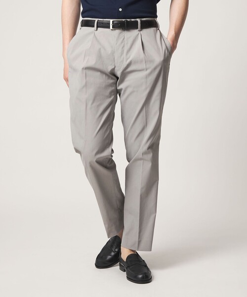 A DAY IN THE LIFE UNITED ARROWS（アデイインザライフユナイテッドアローズ）の「クールマックス ドライオックスフォード 1プリーツ テーパード スラックス＜A DAY IN THE LIFE＞（スラックス・メンズ・ダークブラウン/ホワイト/ライトグレー・S/L/XL/M）」の4枚目の写真