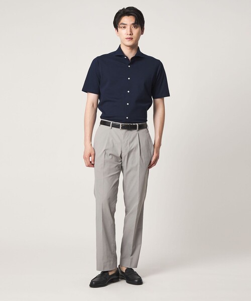 A DAY IN THE LIFE UNITED ARROWS（アデイインザライフユナイテッドアローズ）の「クールマックス ドライオックスフォード 1プリーツ テーパード スラックス＜A DAY IN THE LIFE＞（スラックス・メンズ・ダークブラウン/ホワイト/ライトグレー・S/L/XL/M）」の5枚目の写真
