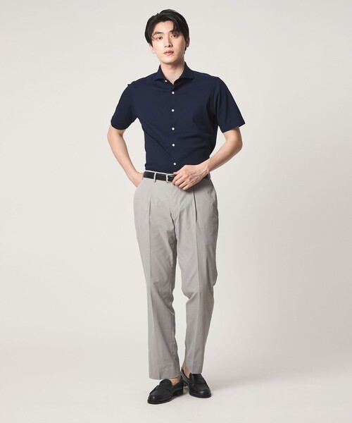 A DAY IN THE LIFE UNITED ARROWS（アデイインザライフユナイテッドアローズ）の「クールマックス ドライオックスフォード 1プリーツ テーパード スラックス＜A DAY IN THE LIFE＞（スラックス・メンズ・ダークブラウン/ホワイト/ライトグレー・S/L/XL/M）」の6枚目の写真