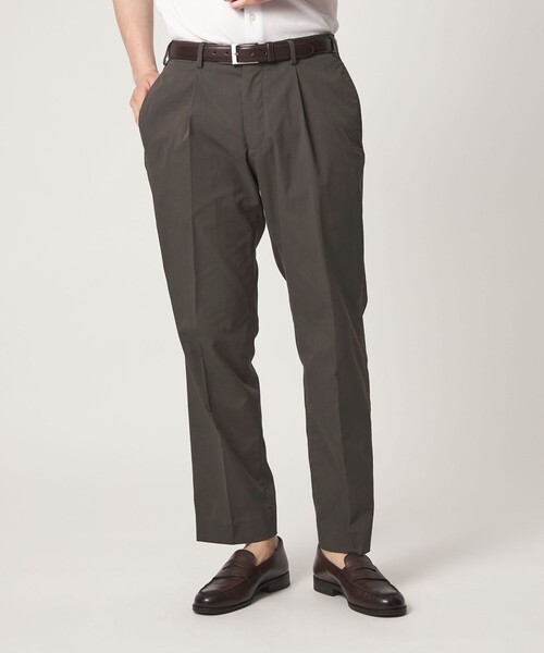 A DAY IN THE LIFE UNITED ARROWS（アデイインザライフユナイテッドアローズ）の「クールマックス ドライオックスフォード 1プリーツ テーパード スラックス＜A DAY IN THE LIFE＞（スラックス・メンズ・ダークブラウン/ホワイト/ライトグレー・S/L/XL/M）」の8枚目の写真