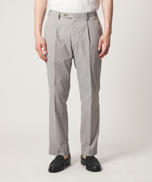 A DAY IN THE LIFE UNITED ARROWS（アデイインザライフユナイテッドアローズ）の「クールマックス ドライオックスフォード 1プリーツ テーパード スラックス＜A DAY IN THE LIFE＞（スラックス・メンズ・ダークブラウン/ホワイト/ライトグレー・S/L/XL/M）」の9枚目の写真