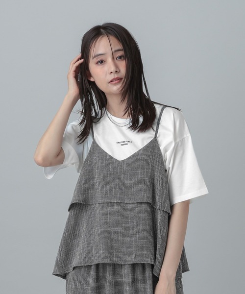 GLOBAL WORK（グローバルワーク）の「MATINEE LINE/カラミリネンライクサロペット/670042（サロペット/オーバーオール・レディース・ブラック×ホワイト/ベージュ/ブラウン系8・MEDIUM/LARGE）」の8枚目の写真
