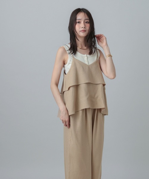 GLOBAL WORK（グローバルワーク）の「MATINEE LINE/カラミリネンライクサロペット/670042（サロペット/オーバーオール・レディース・ブラック×ホワイト/ベージュ/ブラウン系8・MEDIUM/LARGE）」の18枚目の写真