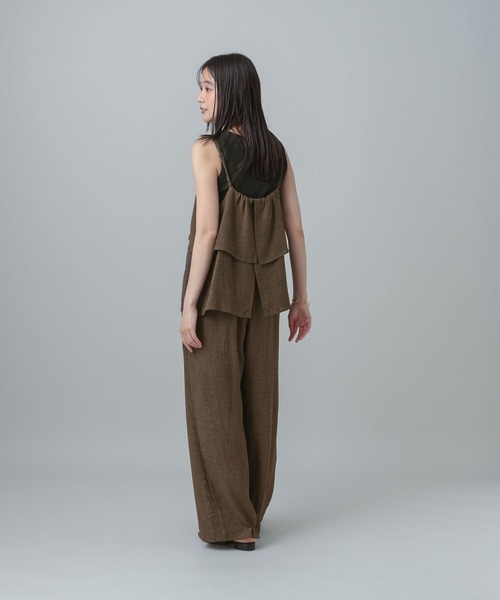 GLOBAL WORK（グローバルワーク）の「MATINEE LINE/カラミリネンライクサロペット/670042（サロペット/オーバーオール・レディース・ブラック×ホワイト/ベージュ/ブラウン系8・MEDIUM/LARGE）」の12枚目の写真