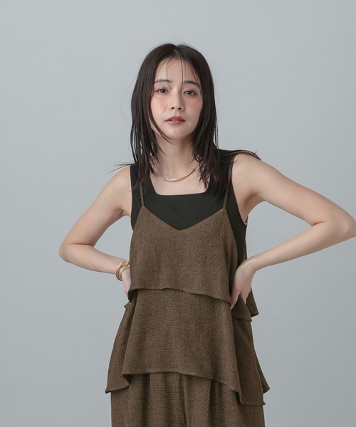 GLOBAL WORK（グローバルワーク）の「MATINEE LINE/カラミリネンライクサロペット/670042（サロペット/オーバーオール・レディース・ブラック×ホワイト/ベージュ/ブラウン系8・MEDIUM/LARGE）」の13枚目の写真