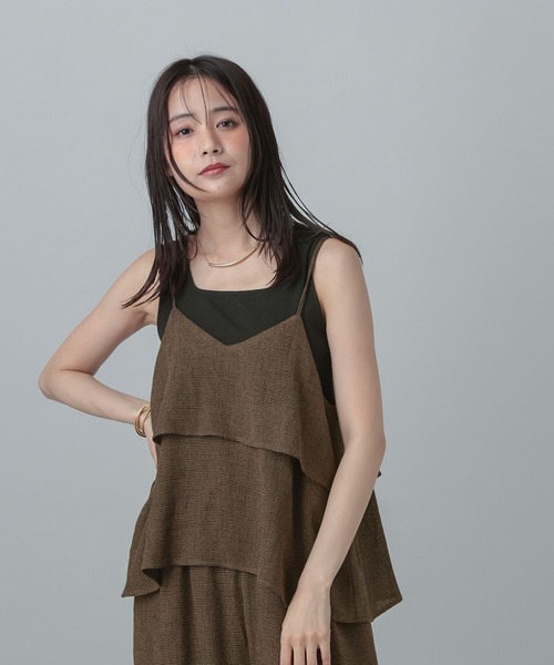 GLOBAL WORK（グローバルワーク）の「MATINEE LINE/カラミリネンライクサロペット/670042（サロペット/オーバーオール・レディース・ブラック×ホワイト/ベージュ/ブラウン系8・MEDIUM/LARGE）」の14枚目の写真