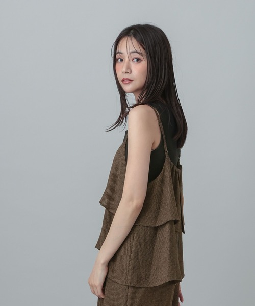 GLOBAL WORK（グローバルワーク）の「MATINEE LINE/カラミリネンライクサロペット/670042（サロペット/オーバーオール・レディース・ブラック×ホワイト/ベージュ/ブラウン系8・MEDIUM/LARGE）」の15枚目の写真