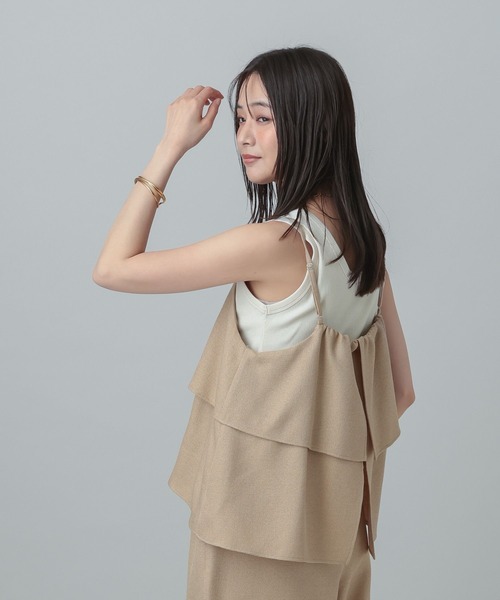 GLOBAL WORK（グローバルワーク）の「MATINEE LINE/カラミリネンライクサロペット/670042（サロペット/オーバーオール・レディース・ブラック×ホワイト/ベージュ/ブラウン系8・MEDIUM/LARGE）」の19枚目の写真