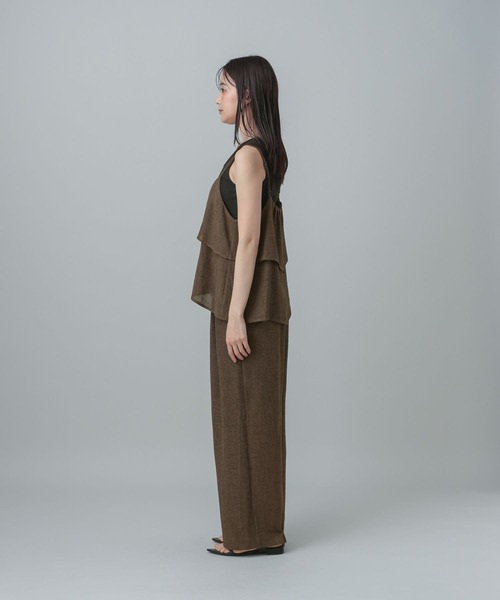 GLOBAL WORK（グローバルワーク）の「MATINEE LINE/カラミリネンライクサロペット/670042（サロペット/オーバーオール・レディース・ブラック×ホワイト/ベージュ/ブラウン系8・MEDIUM/LARGE）」の22枚目の写真