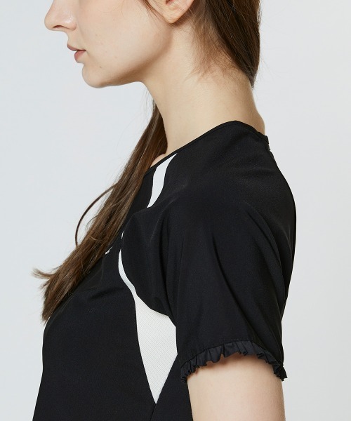ESSENTIAL(エッセンシャル)の「トリコットフリルトップス(Tシャツ/カットソー・レディース・カーキ/ブラック・36/38)」の8枚目の写真