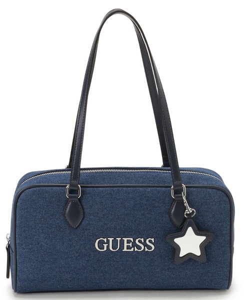 Guess(ゲス)の「JUSTINA Shoulder Satchel ショルダーバッグ デニムバッグ(ショルダーバッグ・レディース・インディゴブルー・ONE SIZE)」の1枚目の写真