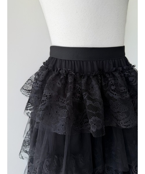 miies miim(ミーエスミーム)の「ruffle lace maxi skirt(スカート・レディース・ブラック・FREE)」の5枚目の写真