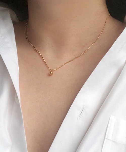 セール】YU-KA:ボールトップチェーンネックレス Ball-top chain