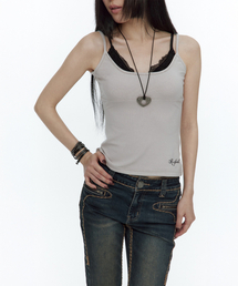 Lace Layered Sleeveless Ash Lavender