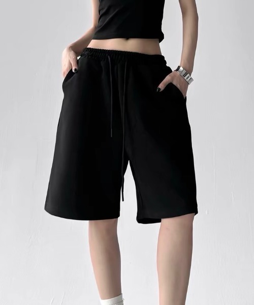 LAMPOON(ランプーン)の「スエットハーフパンツ(スウェットパンツ・レディース・グレー/ブラック・SMALL/MEDIUM/LARGE)」の3枚目の写真