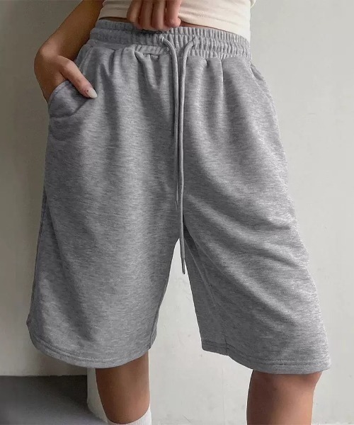 LAMPOON(ランプーン)の「スエットハーフパンツ(スウェットパンツ・レディース・グレー/ブラック・SMALL/MEDIUM/LARGE)」の5枚目の写真