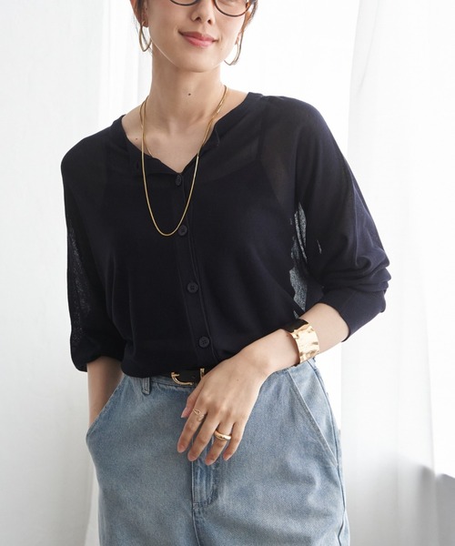ikka（イッカ）の「前後2WAYクルーネックカーディガン（カーディガン/ボレロ・レディース・ライトグレー/ネイビー/ミント/チャコール・M/L）」の4枚目の写真