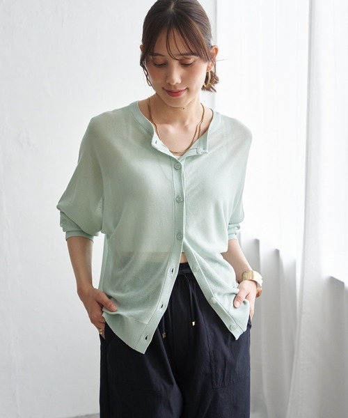 ikka（イッカ）の「前後2WAYクルーネックカーディガン（カーディガン/ボレロ・レディース・ライトグレー/ネイビー/ミント/チャコール・M/L）」の19枚目の写真