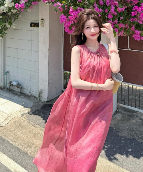 FAVORITO(ファヴォリート)の「ノースリーブワンピース(ワンピース・レディース・ピンク・L/M/S)」の2枚目の写真