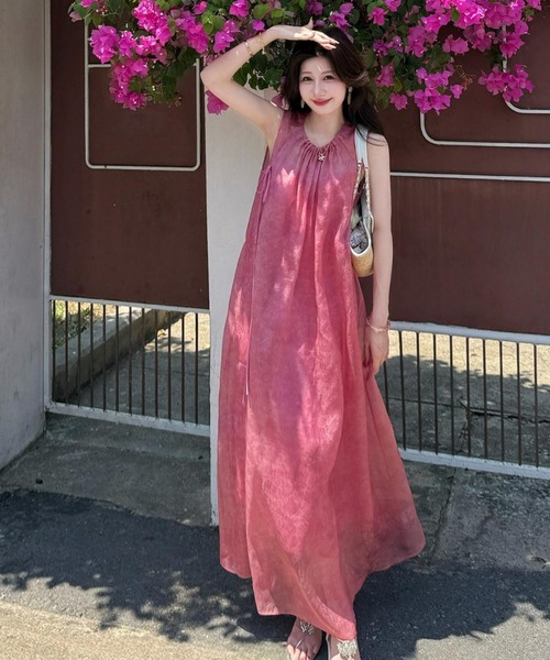 FAVORITO(ファヴォリート)の「ノースリーブワンピース(ワンピース・レディース・ピンク・L/M/S)」の8枚目の写真