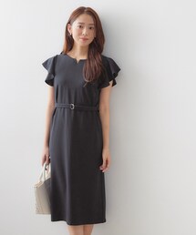 index | 【接触冷感/吸水速乾】キーネックフレアスリーブワンピース《UV/洗濯機OK/ストレッチ》(ワンピース)