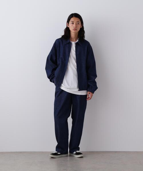 Y(ワイ)の「Y / 13oz ORGANIC COTTON DENIM ADJUSTER TROUSER(その他パンツ・メンズ・ネイビー/ホワイト・MEDIUM/SMALL/LARGE)」の1枚目の写真