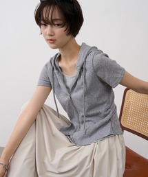 Hooded Double Zip Layered Top / フーディーダブルジップレイヤードトップ