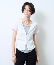 Hooded Double Zip Layered Top / フーディーダブルジップレイヤードトップ