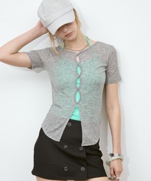 Sheer Front Hole Tops / シアーフロントホールトップス
