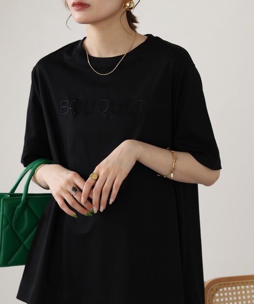 BRODIAEA(ブローディア)の「BRODIAEA ロゴラインストーン半袖Tシャツ(Tシャツ/カットソー・レディース・ピンク/ブラック/オフホワイト・40)」の12枚目の写真