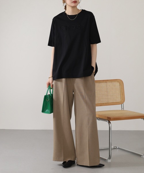 BRODIAEA(ブローディア)の「BRODIAEA ロゴラインストーン半袖Tシャツ(Tシャツ/カットソー・レディース・ピンク/ブラック/オフホワイト・40)」の14枚目の写真