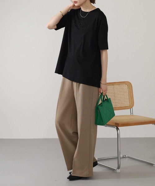 BRODIAEA(ブローディア)の「BRODIAEA ロゴラインストーン半袖Tシャツ(Tシャツ/カットソー・レディース・ピンク/ブラック/オフホワイト・40)」の15枚目の写真