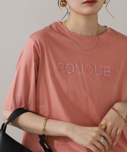 BRODIAEA(ブローディア)の「BRODIAEA ロゴラインストーン半袖Tシャツ(Tシャツ/カットソー・レディース・ピンク/ブラック/オフホワイト・40)」の17枚目の写真