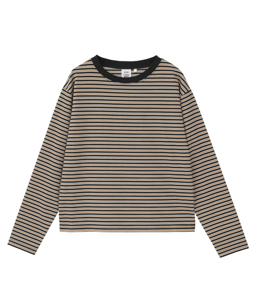 Tiara(ティアラ)の「【STAR&STRIPE/スターアンドストライプ】ボーダーカットソー(SSMD-201M)(Tシャツ/カットソー・レディース・グレー/ブラック・FREE)」の2枚目の写真
