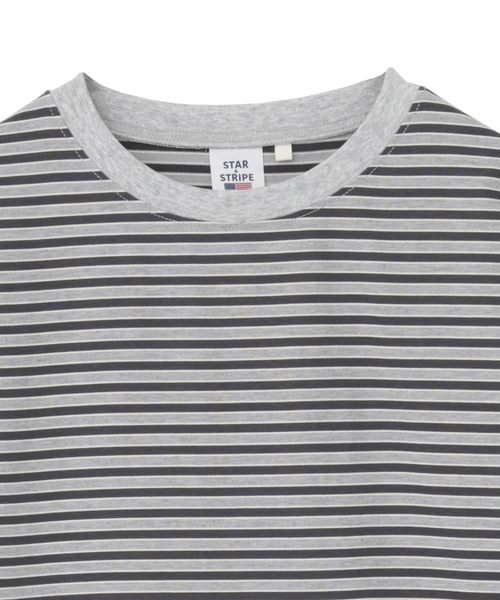 Tiara(ティアラ)の「【STAR&STRIPE/スターアンドストライプ】ボーダーカットソー(SSMD-201M)(Tシャツ/カットソー・レディース・グレー/ブラック・FREE)」の4枚目の写真