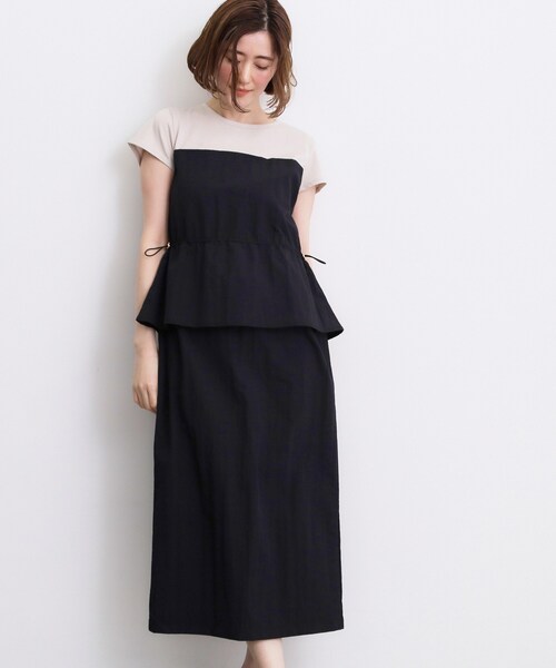 grove(グローブ)の「【低身長さんも選べる着丈・洗濯機◎】1枚で旬顔!Tシャツドッキングドロストワンピース(ワンピース・レディース・ブラック/ブラウン系その他・03/02/04/05/11/12/01)」の3枚目の写真