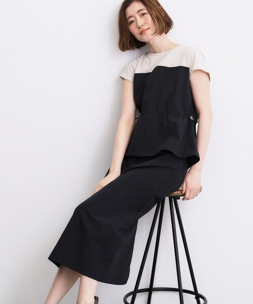 grove(グローブ)の「【低身長さんも選べる着丈・洗濯機◎】1枚で旬顔!Tシャツドッキングドロストワンピース(ワンピース・レディース・ブラック/ブラウン系その他・03/02/04/05/11/12/01)」の4枚目の写真