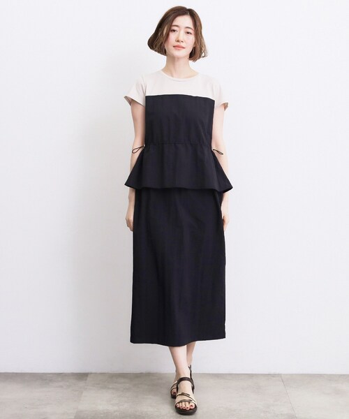 grove(グローブ)の「【低身長さんも選べる着丈・洗濯機◎】1枚で旬顔!Tシャツドッキングドロストワンピース(ワンピース・レディース・ブラック/ブラウン系その他・03/02/04/05/11/12/01)」の5枚目の写真