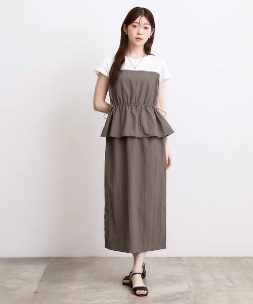 grove(グローブ)の「【低身長さんも選べる着丈・洗濯機◎】1枚で旬顔!Tシャツドッキングドロストワンピース(ワンピース・レディース・ブラック/ブラウン系その他・03/02/04/05/11/12/01)」の8枚目の写真