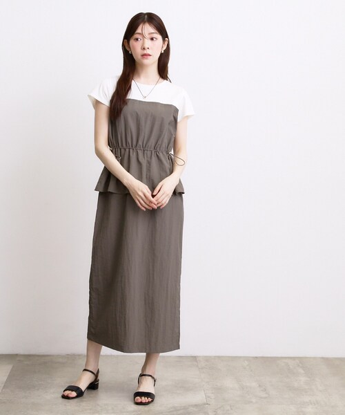 grove(グローブ)の「【低身長さんも選べる着丈・洗濯機◎】1枚で旬顔!Tシャツドッキングドロストワンピース(ワンピース・レディース・ブラック/ブラウン系その他・03/02/04/05/11/12/01)」の9枚目の写真