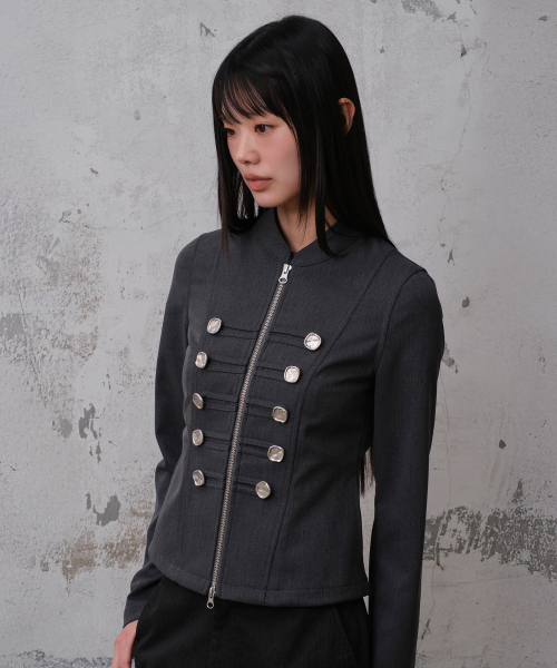 DIVEIN WOMEN(ダイブイン ウーマン)の「DOUBLE BUTTON NAPOLEON JACKET (CHARCOAL)(その他アウター・レディース・その他・2/1)」の1枚目の写真