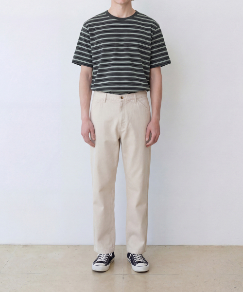 EDINBURGH CLUB(エディンバラクラブ)の「DAILY STRIPED T-SHIRT (GREY)(Tシャツ/カットソー・メンズ・グレー・SMALL/MEDIUM/LARGE)」の2枚目の写真