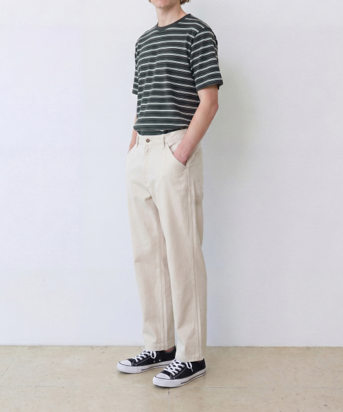 EDINBURGH CLUB(エディンバラクラブ)の「DAILY STRIPED T-SHIRT (GREY)(Tシャツ/カットソー・メンズ・グレー・SMALL/MEDIUM/LARGE)」の3枚目の写真