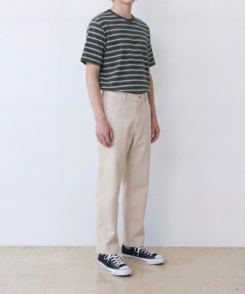 EDINBURGH CLUB(エディンバラクラブ)の「DAILY STRIPED T-SHIRT (GREY)(Tシャツ/カットソー・メンズ・グレー・SMALL/MEDIUM/LARGE)」の4枚目の写真