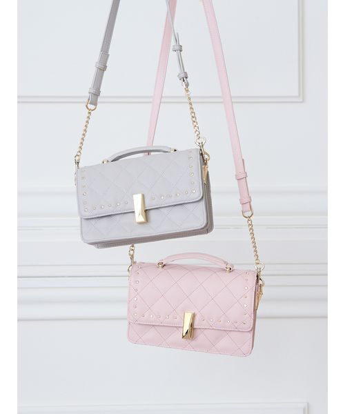 CELFORD(セルフォード)の「【リュタン】ビジュースタッズミニショルダー(ショルダーバッグ・レディース・ブラック/アイボリー/グレイッシュベージュ/ライトピンク・F)」の7枚目の写真