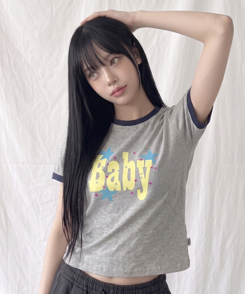 THE GREEN LAB（ザグリーンラボ）の「BABY リンガー半袖Tシャツ [ホワイト]（Tシャツ/カットソー・レディース・その他・FREE）」の6枚目の写真